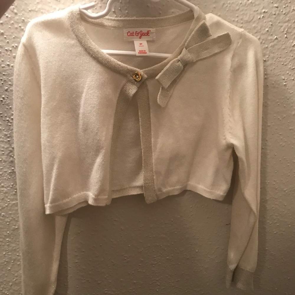 Beige Girl Cardigan. Size 5T.